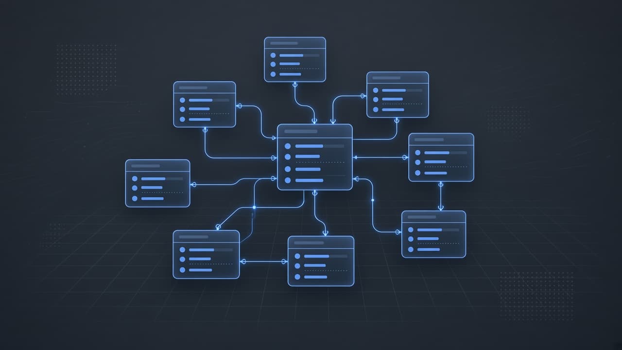 Abstract relational database schema visual