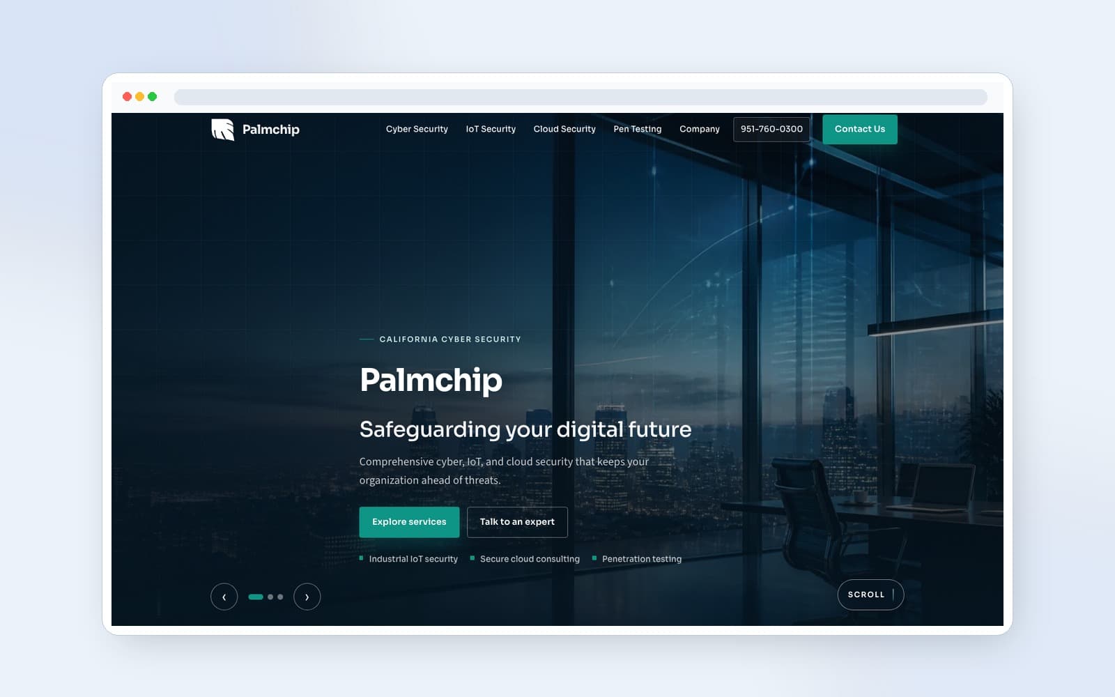 Palmchip website hero — Safeguarding your digital future