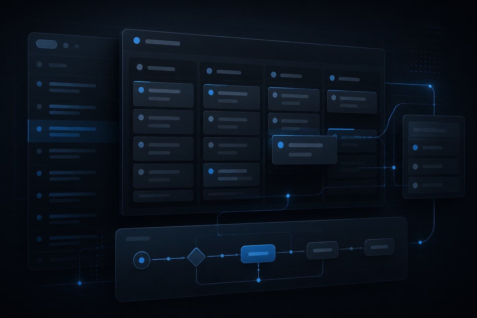 Abstract visual for an enterprise SaaS ticketing platform