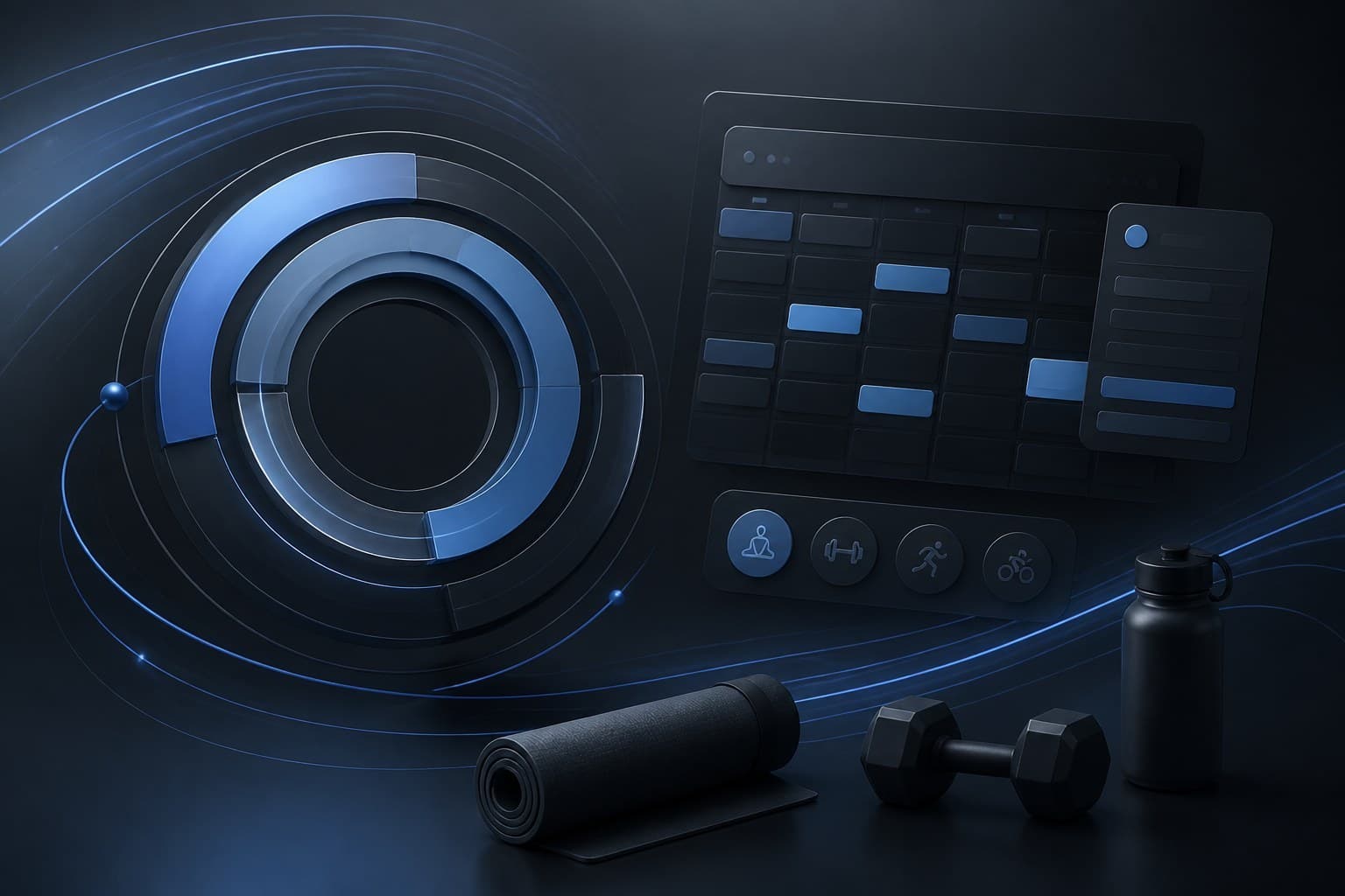 Abstract visual for a fitness booking platform