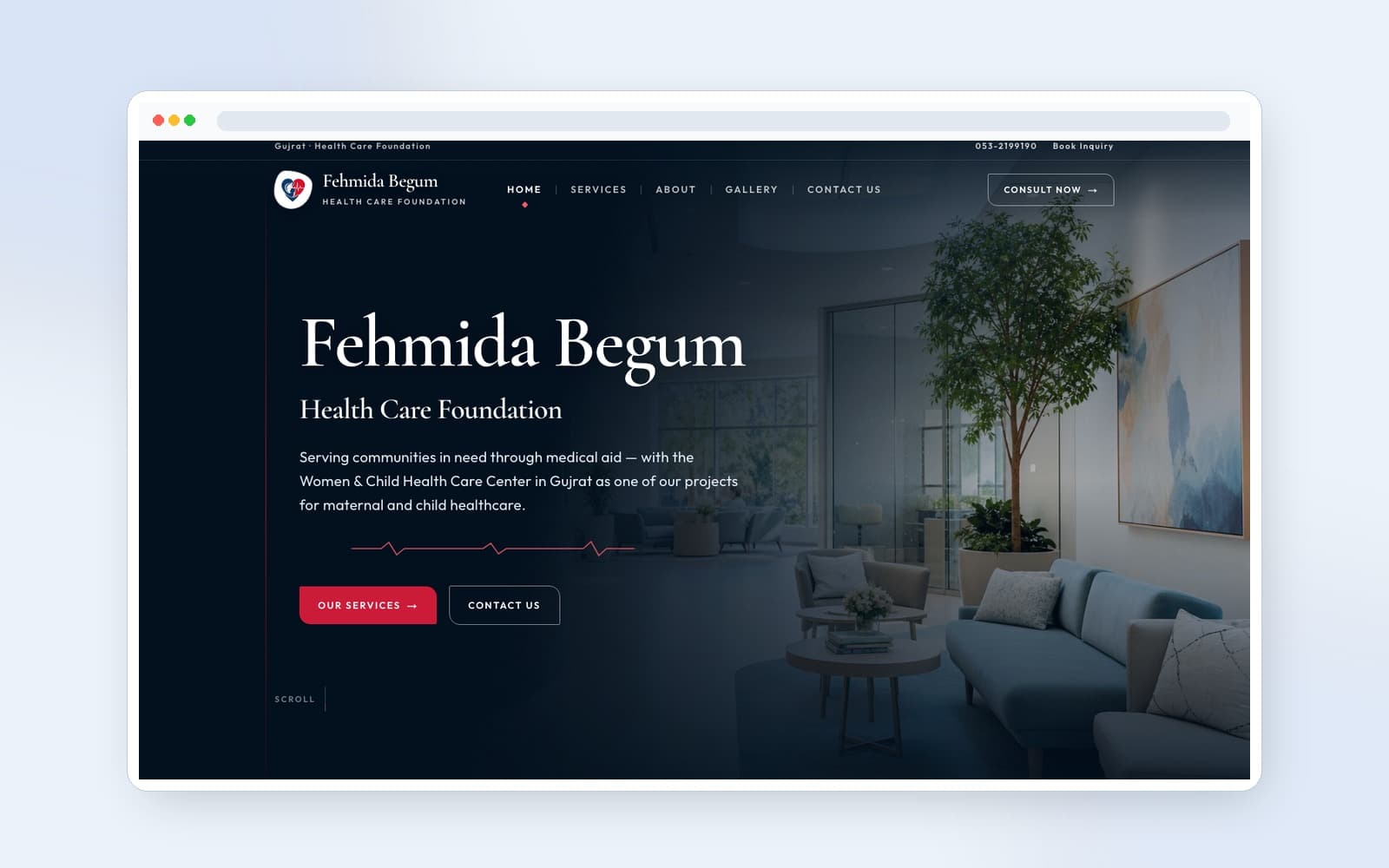 Fehmida Begum Health Care Foundation desktop view
