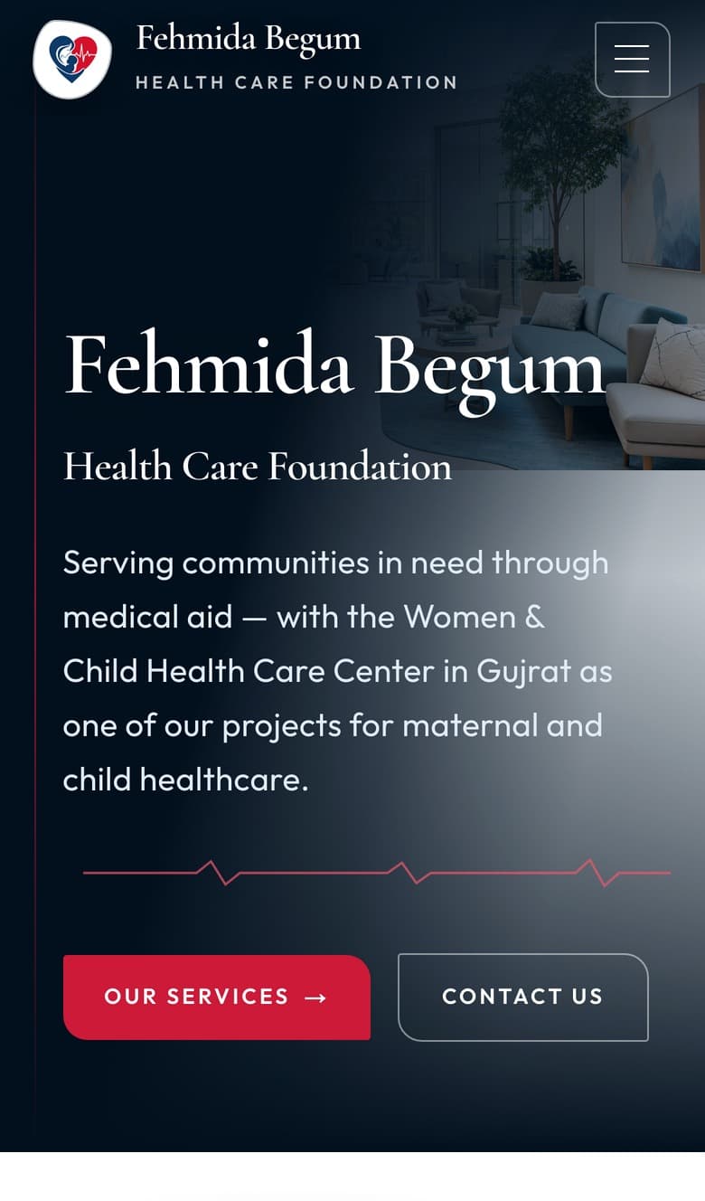 Fehmida Begum Health Care Foundation mobile view