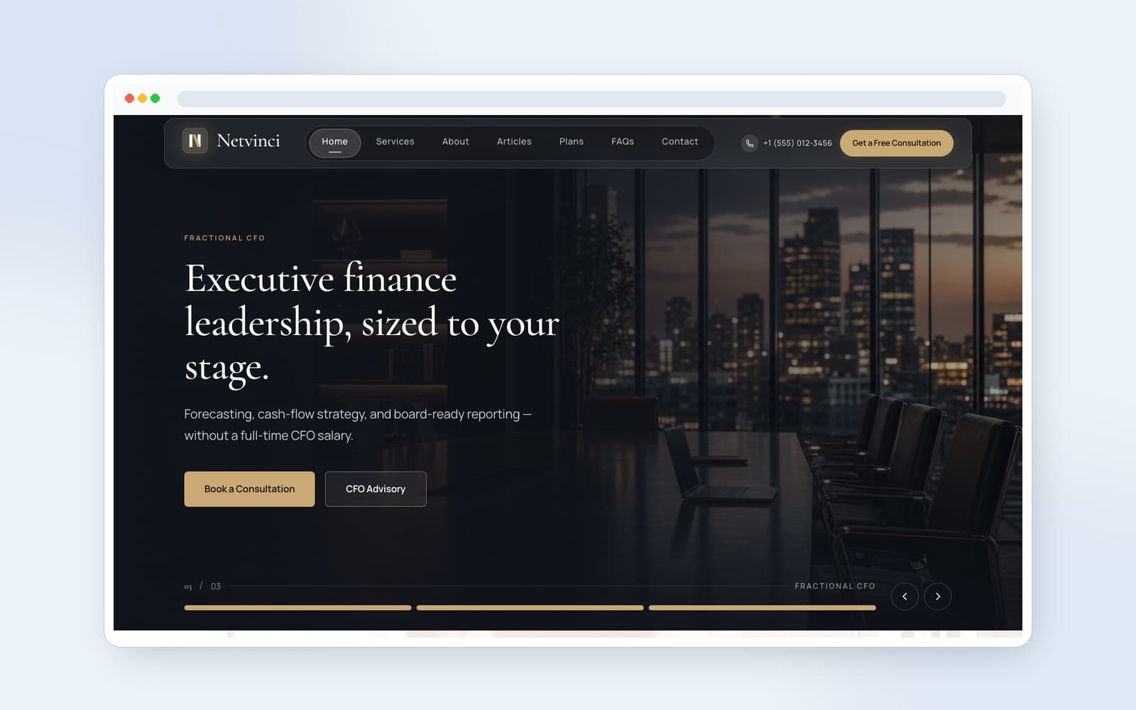 Netvinci desktop view