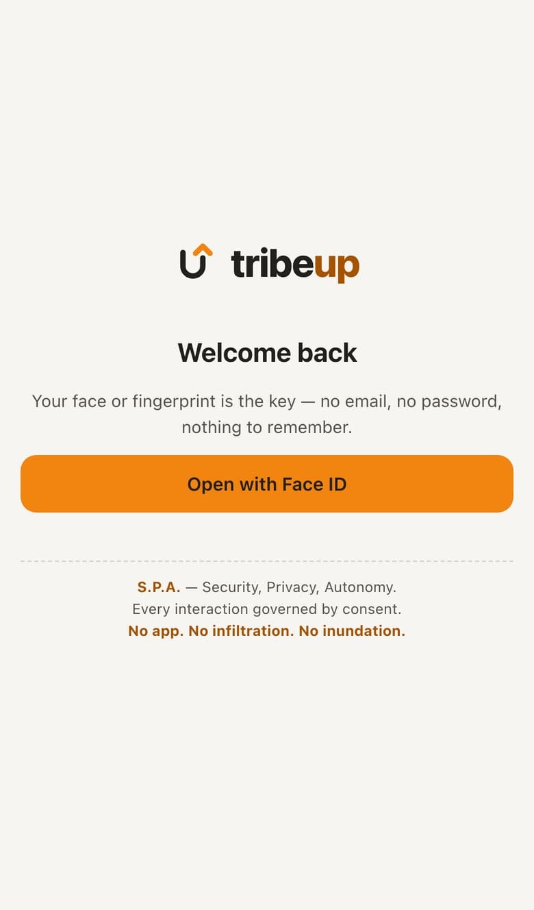 TribeUp mobile view