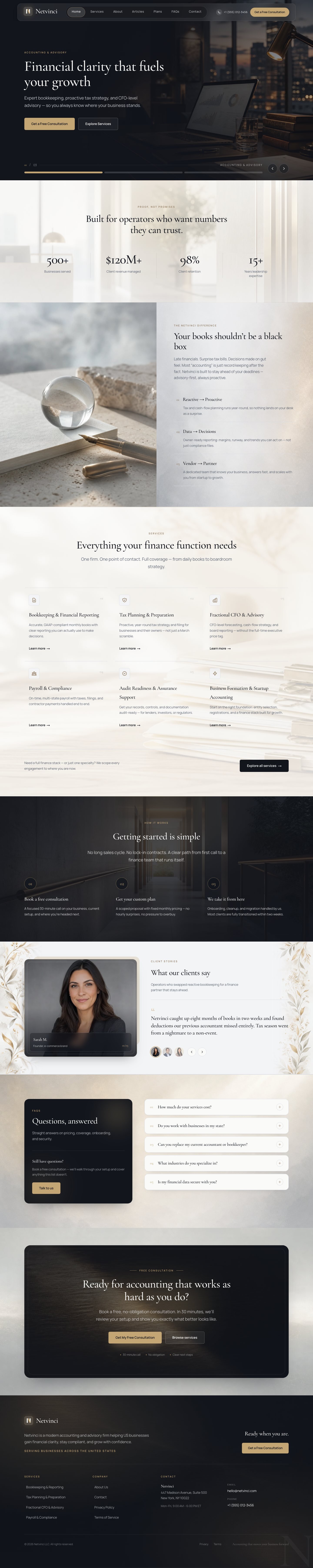 Netvinci — full page design