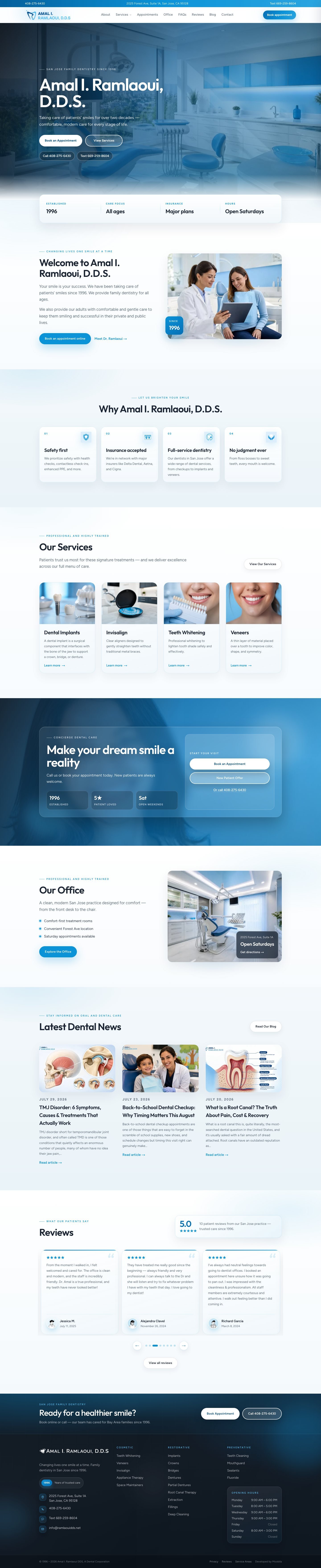 Amal Ramlaoui, D.D.S. — full page design