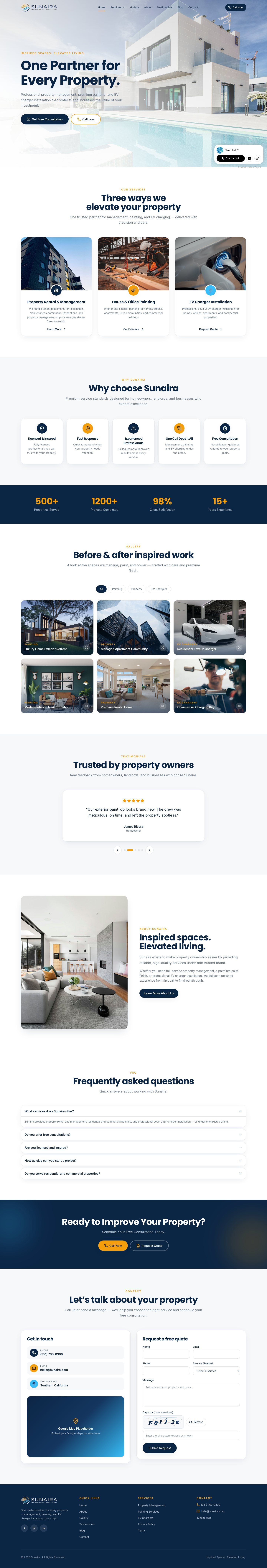 Sunaira Homes — full page design